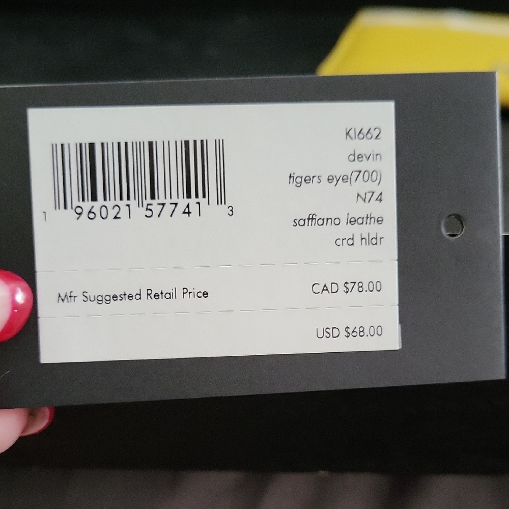 Kate Spade Mustard Yellow Card Holder In Saffiano Leather - Picture 4 of 4
